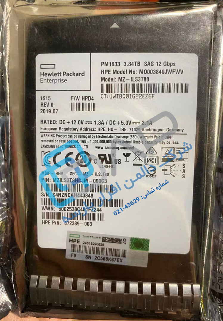 HPE 3.84TB SAS 12G Read Intensive SFF (2.5in) SC Digitally Signed Firmware SSD (872389-003)