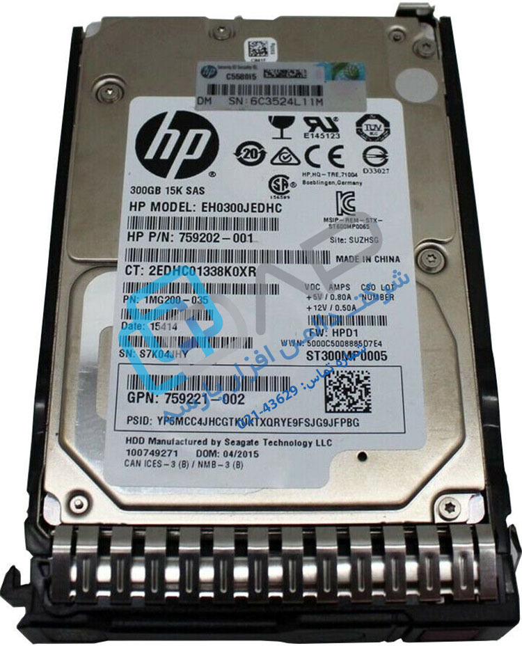  HPE 300GB SAS 12G Enterprise 15K LFF (3.5in) SCC HDD (759202-001) 