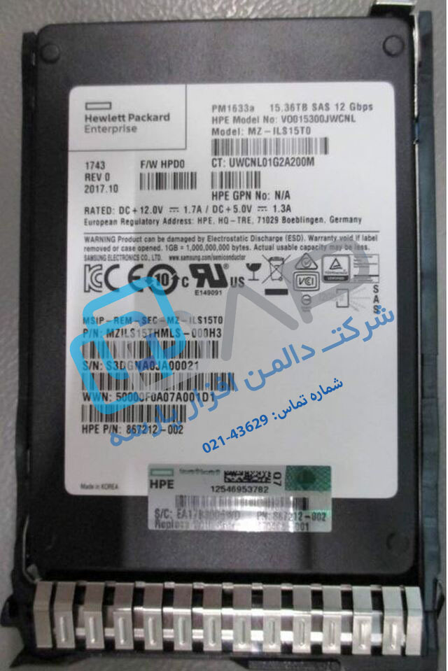  HPE 15.3TB SAS 12G Read Intensive SFF (2.5in) SC Digitally Signed Firmware SSD (867212-002) 