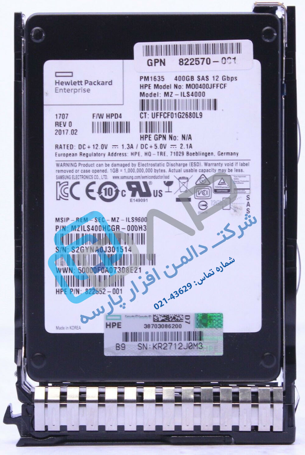  HPE 400GB SAS 12G Mixed Use SFF (2.5in) SC SSD (822552-001) 
