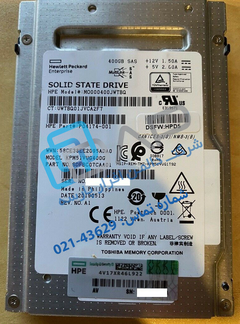  HPE 400GB SAS 12G Mixed Use SFF (2.5in) SC Digitally Signed Firmware SSD (P04174-001) 