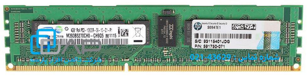  HP 4GB (1x4GB) Single Rank x4 PC3-10600 (DDR3-1333) Registered CAS-9 Memory Kit (593339-B21) 